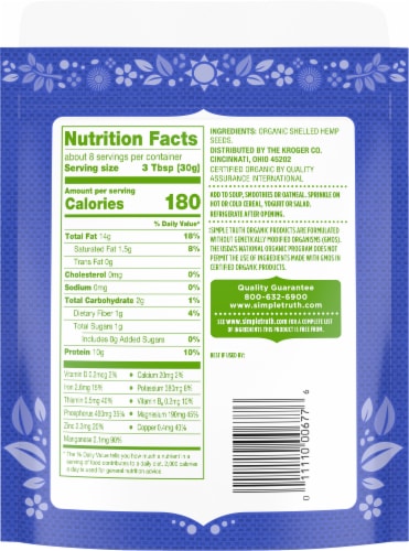 Simple Truth Organic® Shelled Hemp Seeds Perspective: back