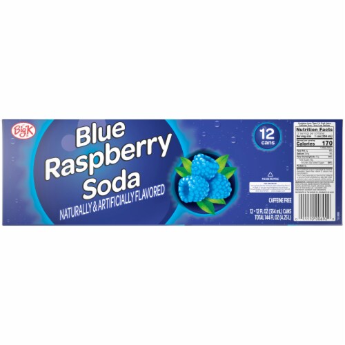Kroger Big K® Blue Raspberry Soda Can Perspective: back