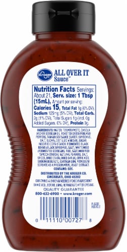 Kroger® All Over It Sauce™ Bottle Perspective: back