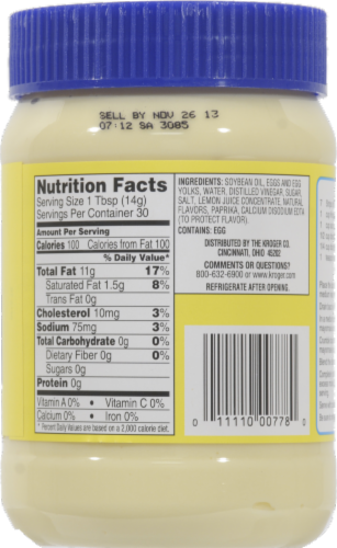Kroger®  Mayonnaise Perspective: back
