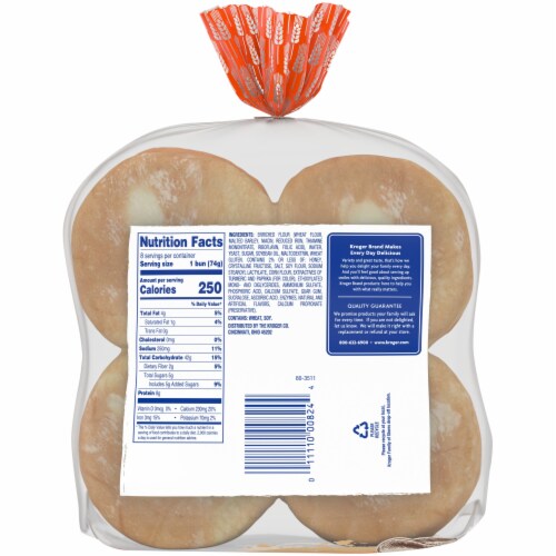 Kroger® Hawaiian Jumbo Hamburger Buns Perspective: back