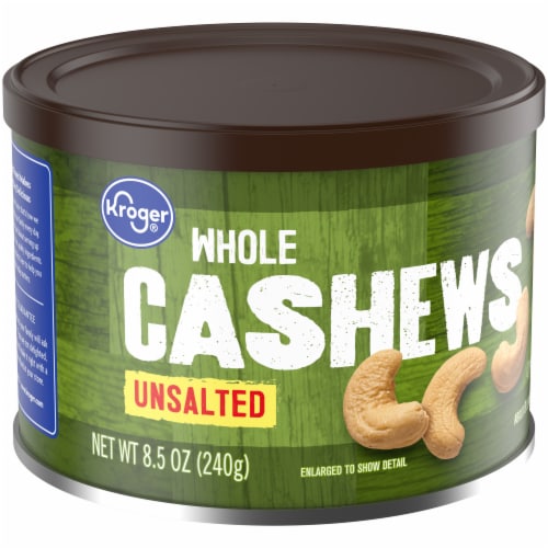 Kroger Unsalted Whole Cashew Nuts Perspective: back