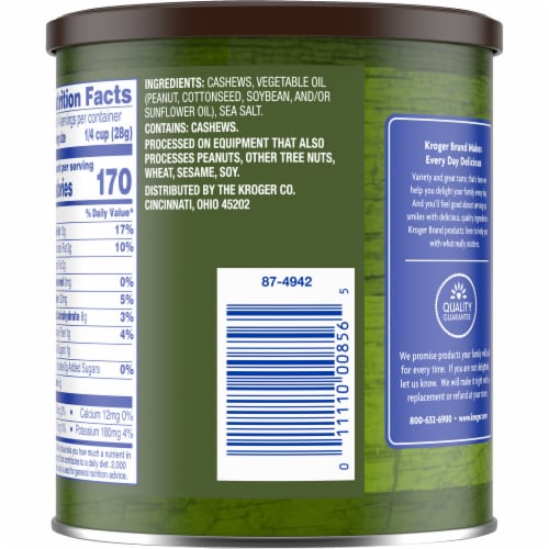Kroger® Salted Halves & Pieces Cashew Nuts Perspective: back