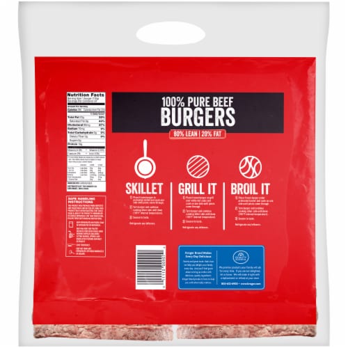 Kroger® 100% Pure Beef Quarter Pound Burgers BIG Deal! Perspective: back