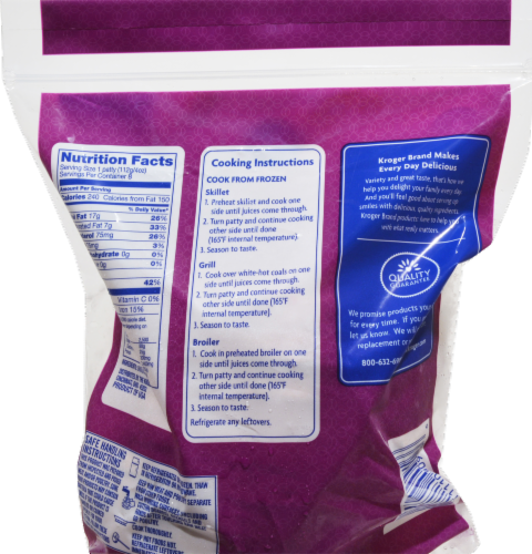 Kroger® 85% Lean Frozen Ground Sirloin Burger Perspective: back