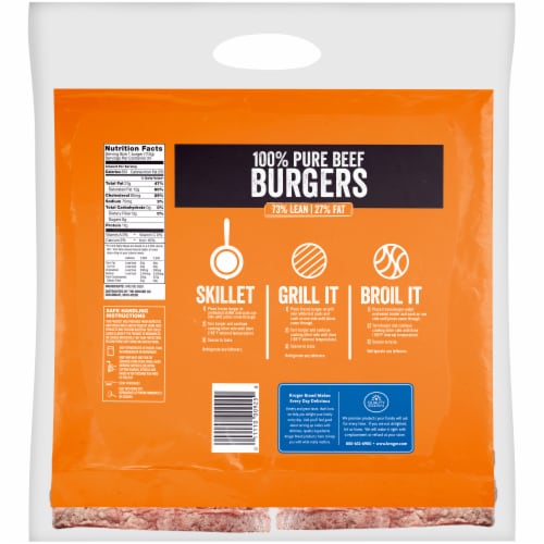 Kroger® 73% Lean 100% Pure Beef Quarter Pound Burgers BIG Deal! Perspective: back