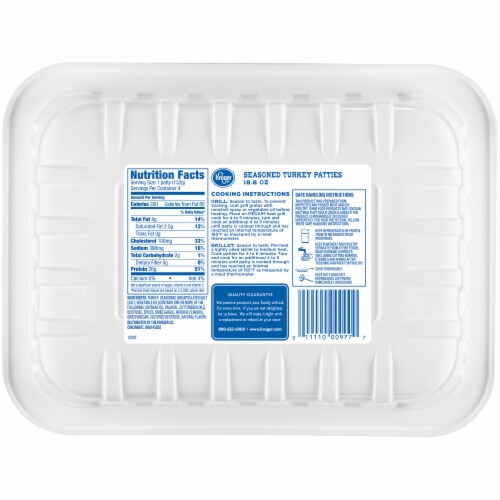 Kroger® Lightly Seasoned Turkey Patties Perspective: back