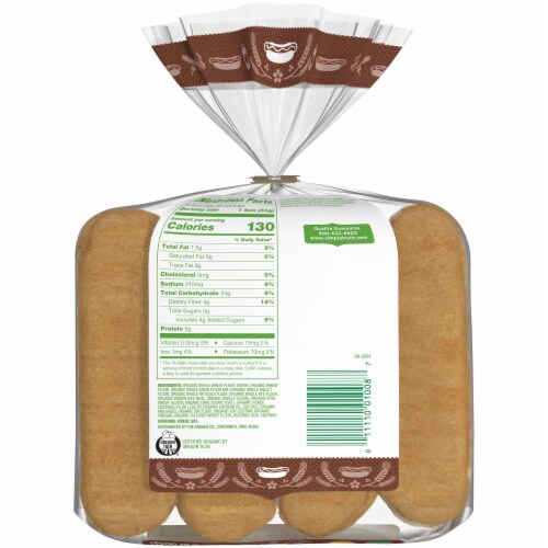 Simple Truth Organic™ Whole Grain Wheat Hot Dog Buns Perspective: back