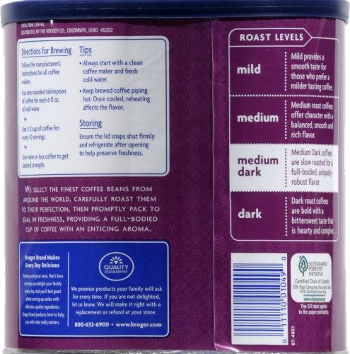 Kroger® French Roast Medium Dark Roast Ground Coffee Perspective: back