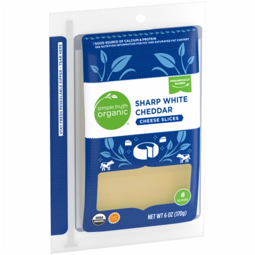 Simple Truth Organic® Sharp White Cheddar Cheese Slices Perspective: back