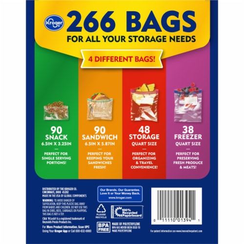 Kroger® Food Storage Bags Variety Pack, 266 ct - Food 4 Less