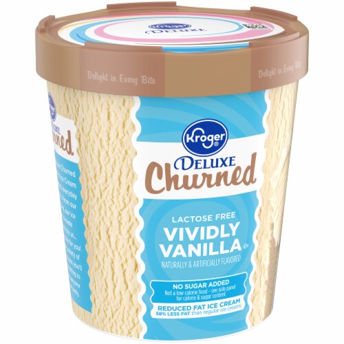 Kroger® Deluxe Churned Vividly Vanilla Ice Cream Pint Perspective: back