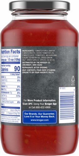 Kroger® Chunky Mushroom & Onion Pasta Sauce Perspective: back