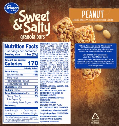 Kroger® Sweet & Salty Peanut Granola Bars Perspective: back