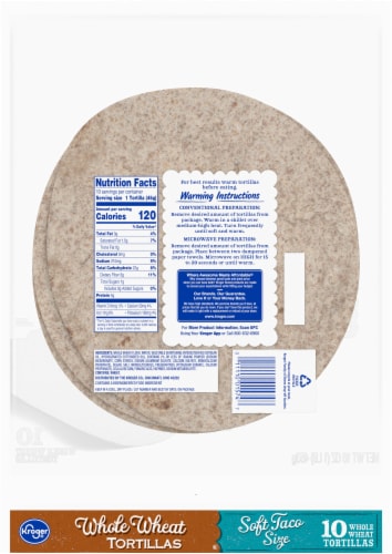 Kroger® 100% Whole Wheat Tortillas Perspective: back