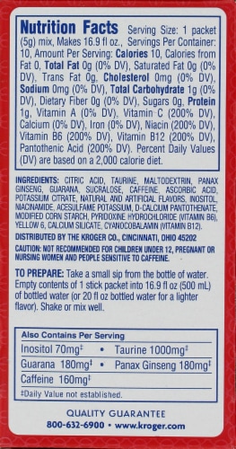 Kroger® Mango Pineapple Sugar Free Energy Drink Mix Perspective: back