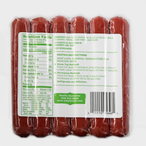 Simple Truth™ Uncured Beef Hot Dogs Perspective: back