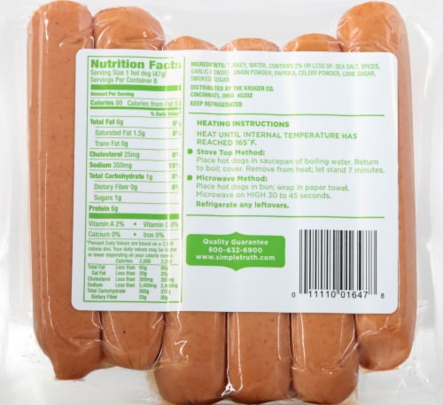 Simple Truth™ Uncured Turkey Hot Dogs, 10 oz - Harris Teeter