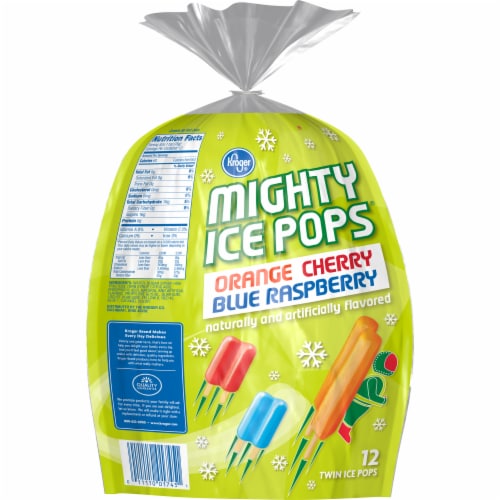 Kroger® Cherry Blue Raspberry & Orange Twin Ice Pops Perspective: back