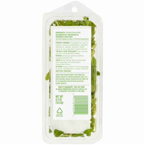 Simple Truth Organic™ Marjoram Perspective: back