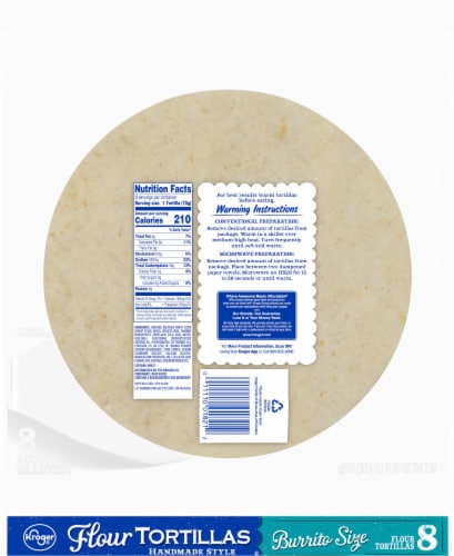 Kroger® Handmade Style Burrito Size Flour Tortillas Perspective: back