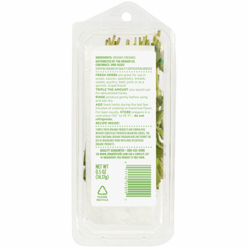 Simple Truth Organic™ Oregano 0.5 oz Perspective: back