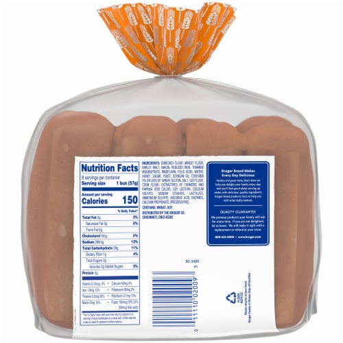 Kroger® Rich 'N Honey Hot Dog Buns 8 ct Perspective: back
