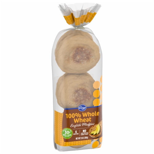 Kroger® 100% Whole Wheat English Muffins Perspective: back
