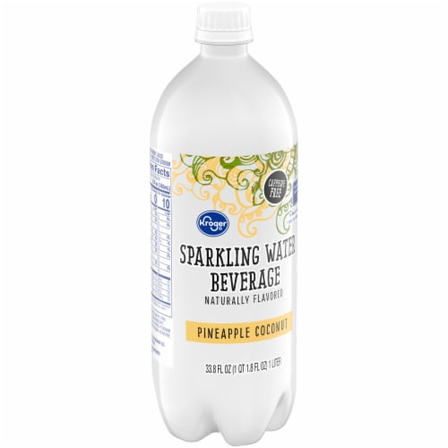 Kroger® Pineapple Coconut Flavored Sparkling Bottled Water Perspective: back