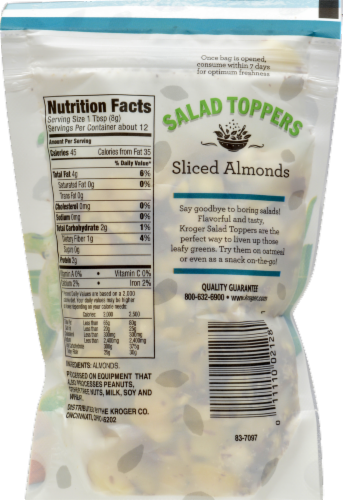 Kroger® Sliced Almond Salad Topper Perspective: back