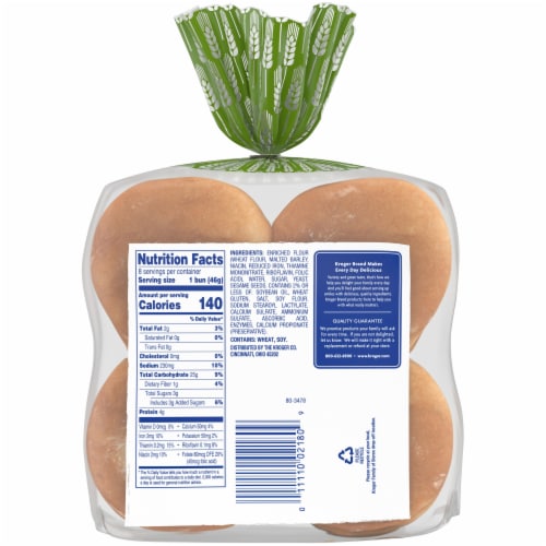 Kroger® Sesame Hamburger Buns Perspective: back