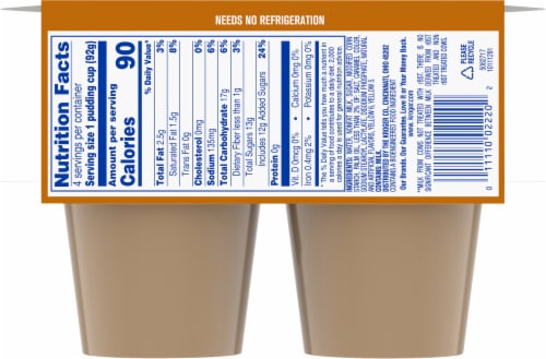 Kroger® Butterscotch Pudding Snacks Perspective: back