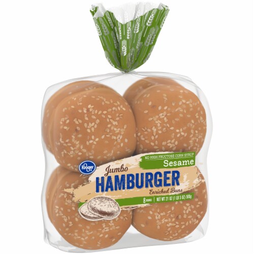 Kroger® Jumbo Sesame Hamburger Buns Perspective: back