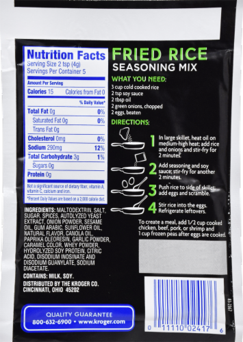 Kroger® Chinese Inspirations Fried Rice Seasoning Mix Perspective: back