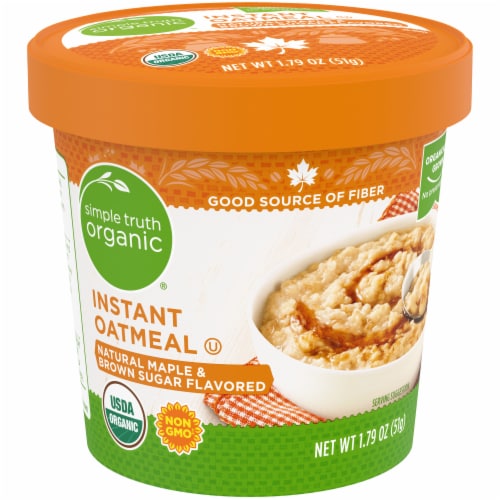 Simple Truth Organic® Maple & Brown Sugar Flavored Instant Oatmeal Packet Perspective: back