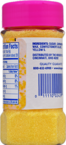 Kroger® Yellow Sanding Sugar Bottle Perspective: back