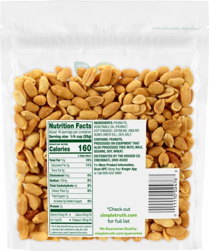 Simple Truth® Sea Salt Roasted Peanuts Pouch Perspective: back
