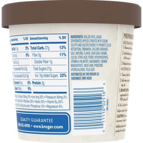 Kroger® Apple & Cinnamon Instant Oatmeal Perspective: back