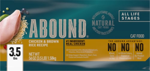 Abound Chicken & Brown Rice Recipe Adult Dry Cat Food Perspective: back