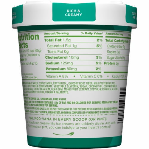 Simple Truth™ Low Cow Lite Mint Chocolate Chip Ice Cream Perspective: back