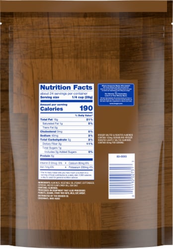 Kroger Lightly Salted Roasted Almonds BIG Deal! Perspective: back