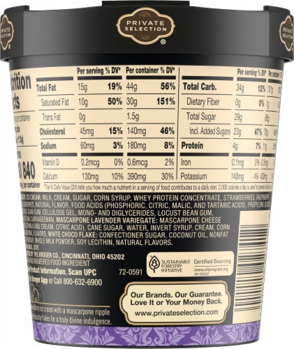 Private Selection® Wildberry Lavender Mascarpone Ice Cream Pint Perspective: back