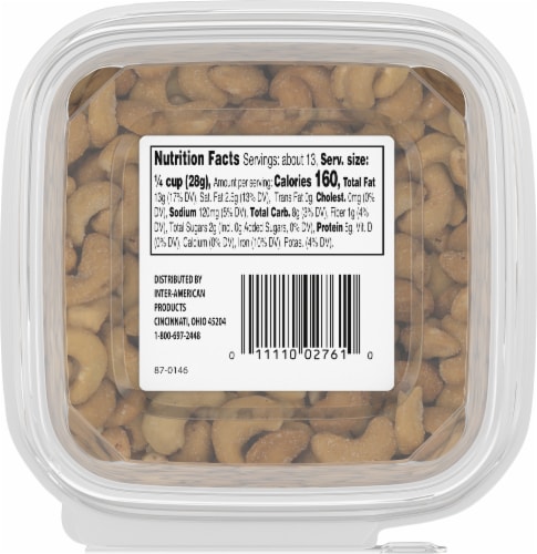 Roasted Salted Baby Cashews Perspective: back