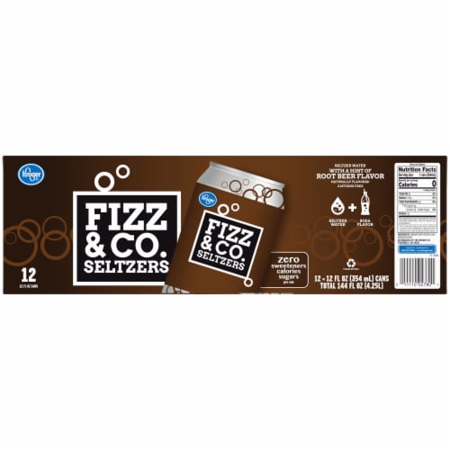 Kroger® Fizz & Co. Root Beer Flavored Seltzer Water Cans Perspective: back