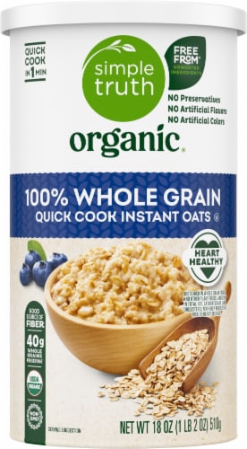 Simple Truth Organic® 100% Whole Grain Rolled 1 Minute Oats Perspective: back