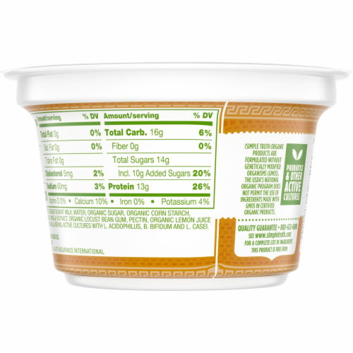 Simple Truth Organic® Vanilla Nonfat Greek Yogurt Cup Perspective: back