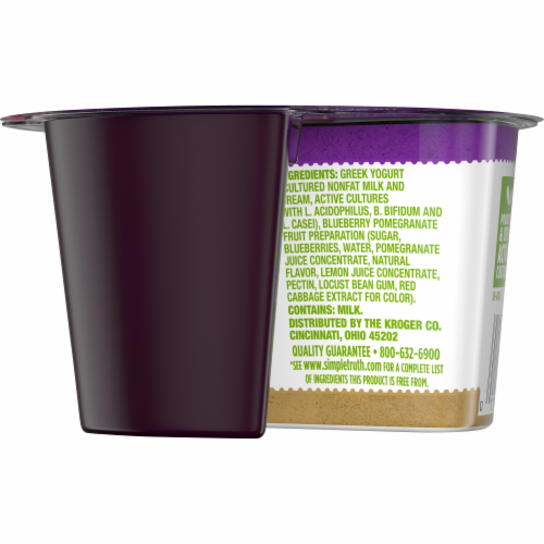 Simple Truth® 2% Low-Fat Strained Blueberry Pomegranate Greek Yogurt Perspective: back