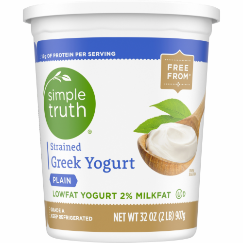 Simple Truth™ 2% Low-fat Strained Plain Greek Yogurt Perspective: back