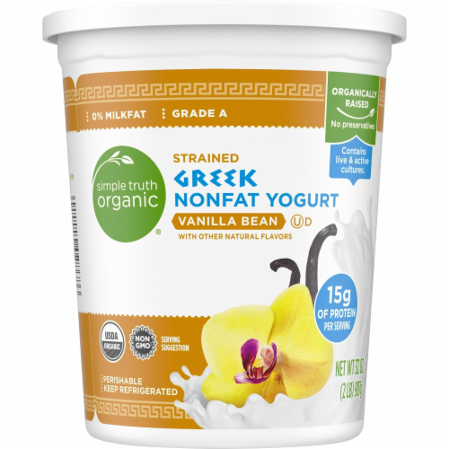 Simple Truth Organic® Strained Vanilla Bean Greek Nonfat Yogurt Perspective: back