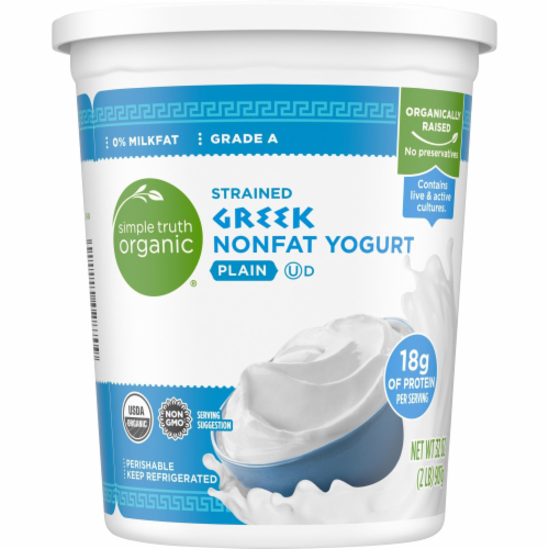 Simple Truth Organic® Plain Strained Greek Nonfat Yogurt Perspective: back